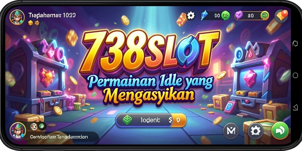 Screenshot menunjukkan momen seru gameplay Idle 738SLOT.