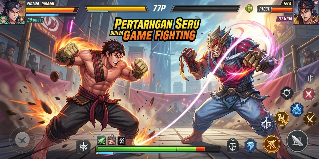 Gambaran gameplay seru dan penuh aksi dalam 77RP.