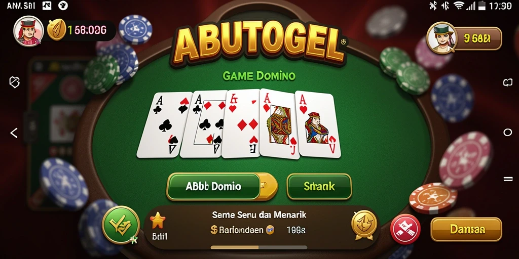 Tampilan gameplay seru di ABUTOGEL dengan berbagai mode permainan Domino.