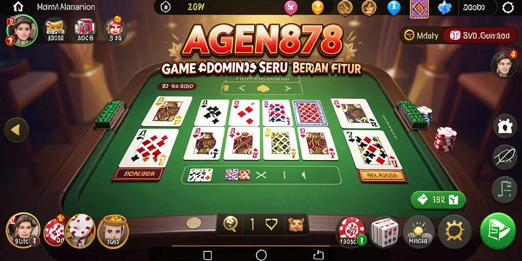 Tampilan gameplay AGEN878 dengan aksi domino yang mendebarkan.