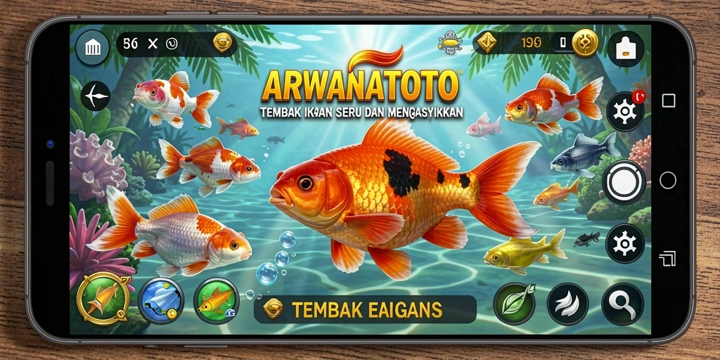 Gameplay ARWANATOTO yang mendebarkan saat berburu ikan.