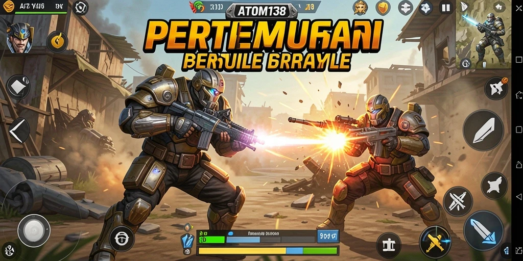 Tampilan seru dari gameplay pertempuran di ATOM138.