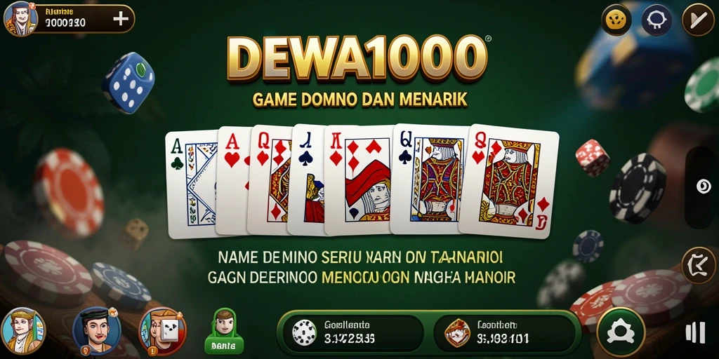 Tampilan utamanya menampilkan gameplay seru dalam DEWA1000.