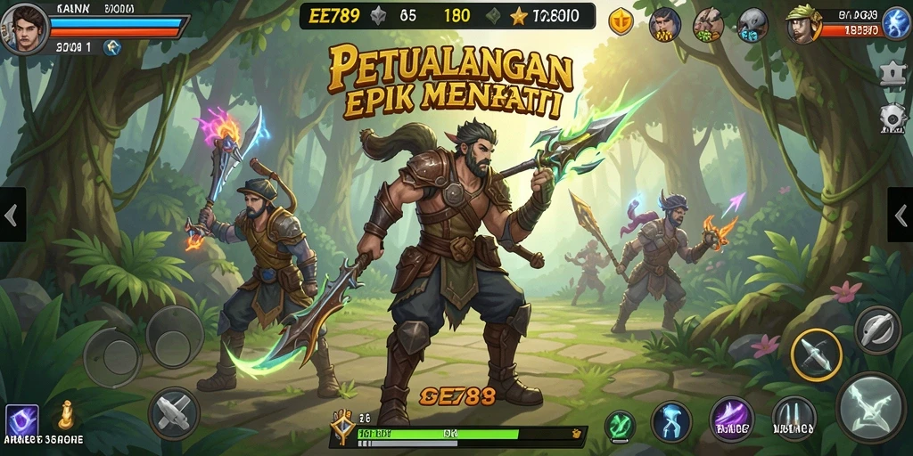 Screenshot utama EE789 dengan tampilan gameplay penuh aksi.