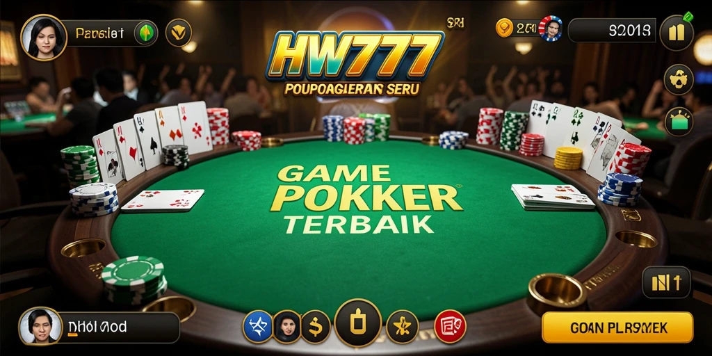 Tampilan gameplay Poker yang mendebarkan dan interaktif di HW777.