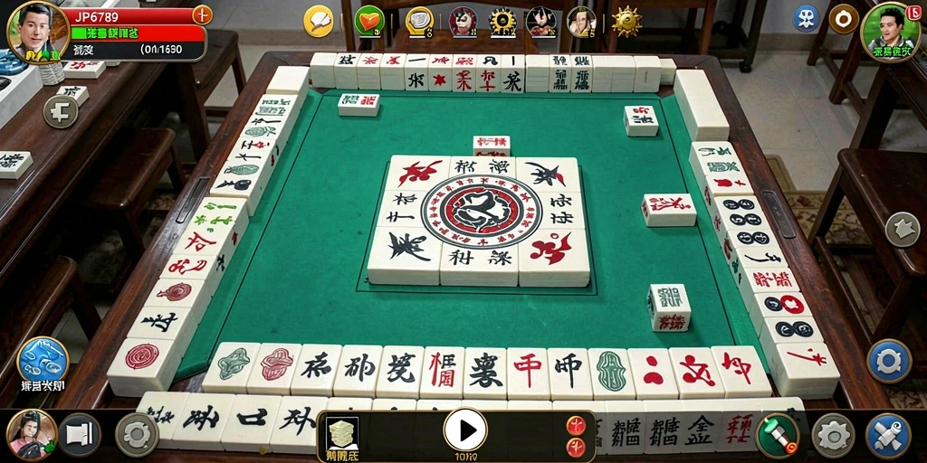 Tampilan layar permainan Mahjong yang mengasyikkan.