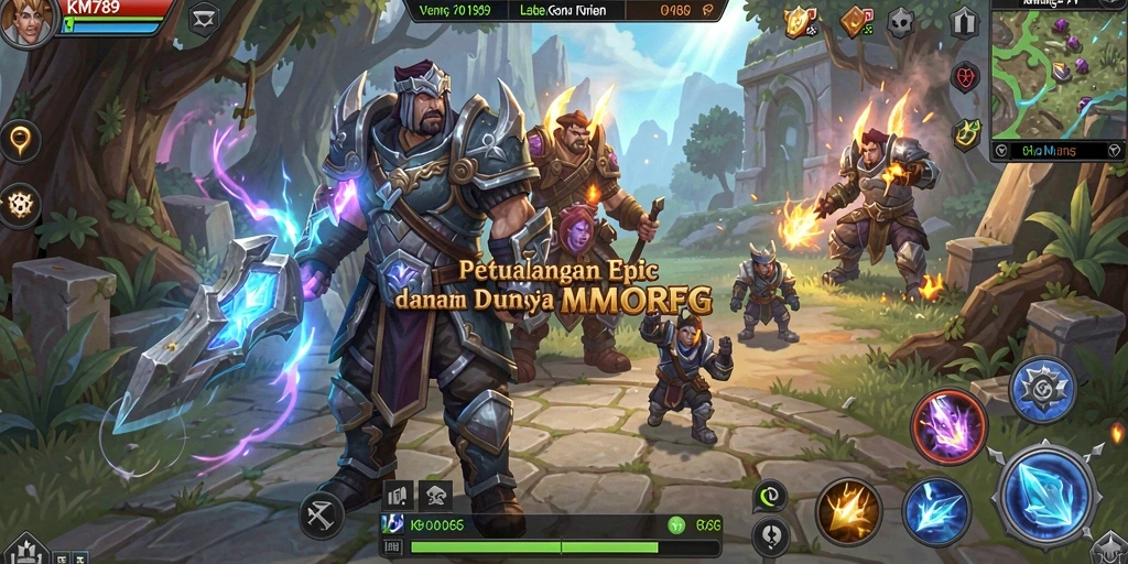 Tampilan gameplay KM789 yang menarik dan dinamis dalam dunia MMORPG.