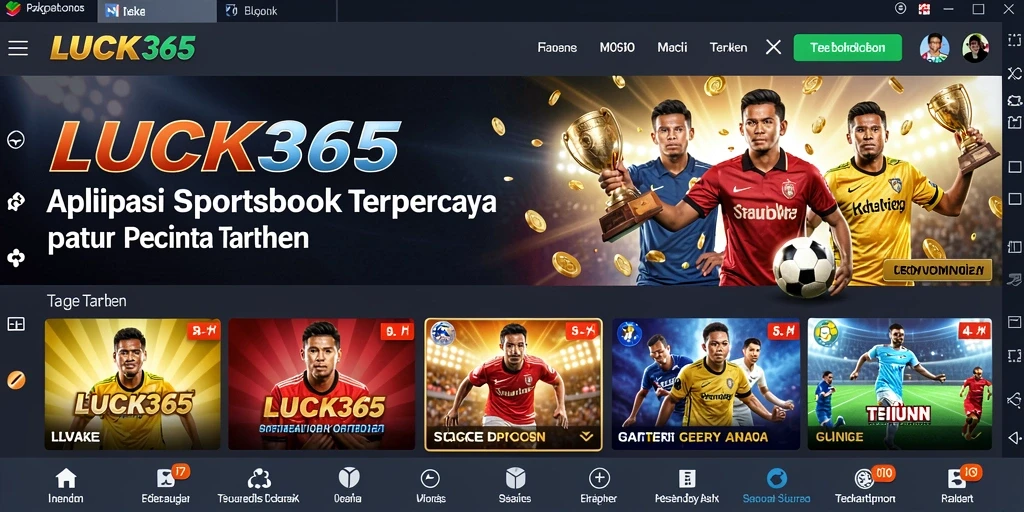 Tampilan utama LUCK365 dengan fitur taruhan olahraga yang menarik.