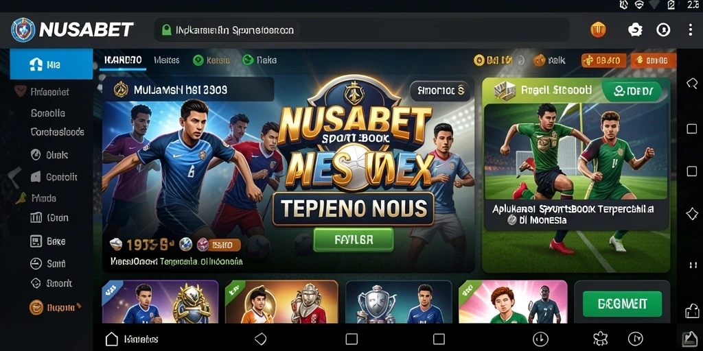 Tampilan utama NUSABET dengan berbagai pilihan taruhan olahraga.