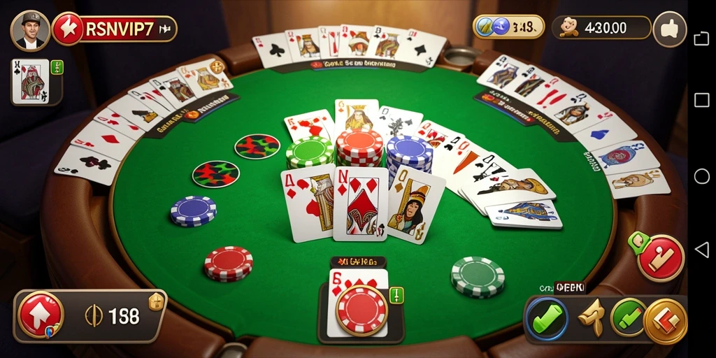 Screenshot gameplay RSNVIP7 yang menampilkan suasana seru permainan Gaple.