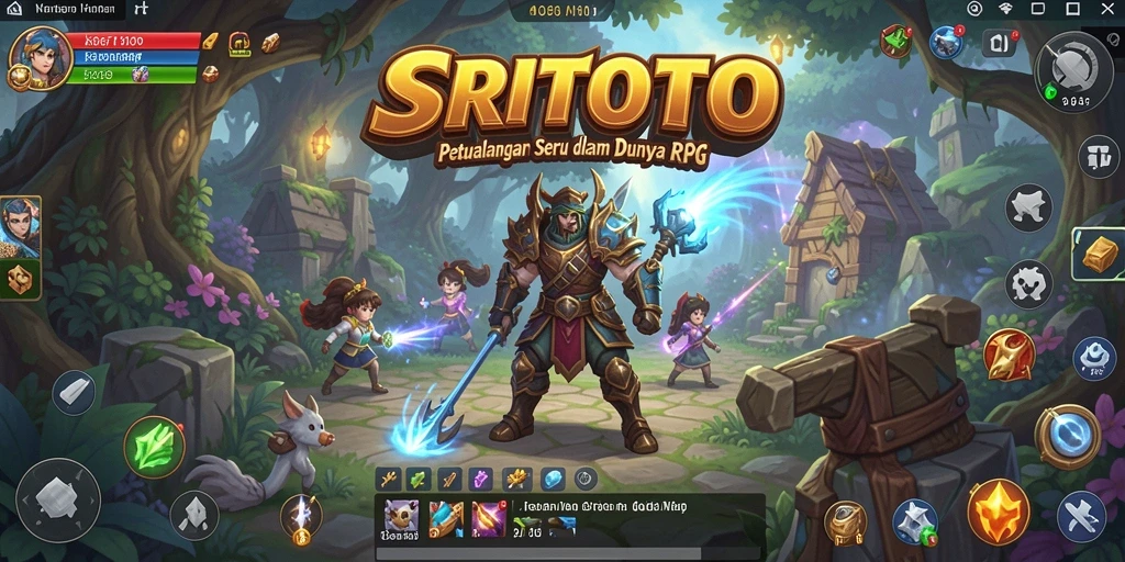 Gameplay seru SRITOTO dengan pertarungan dan eksplorasi yang mendalam.