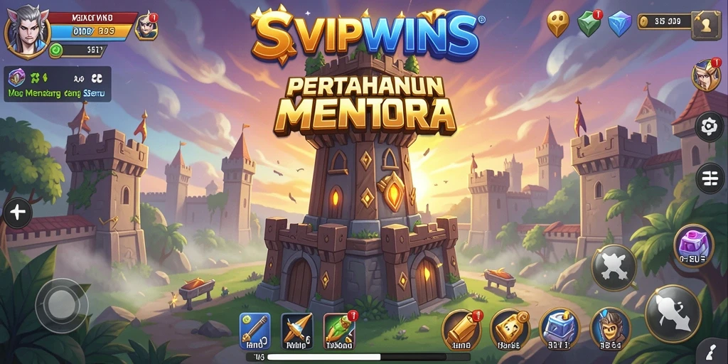 Tampilan gameplay menara pertahanan yang mendebarkan di SVIPWINS.