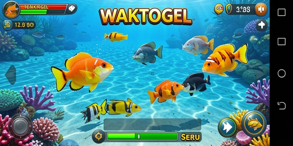 Screenshot WAKTOGEL menampilkan momen seru saat menembak ikan.